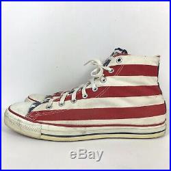 Converse All Star Vintage Shoe Men 12 Chuck Taylor American Flag USA MADE
