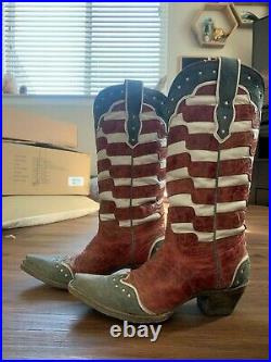 Corral Vintage American Flag-Inspired Patriotic USA Cowboy Boots Women's 7.5