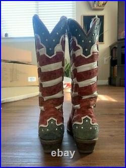 Corral Vintage American Flag-Inspired Patriotic USA Cowboy Boots Women's 7.5