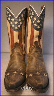 Dan Post Womans Boots USA 8.5 American Flag Stars And Stripes Laredo