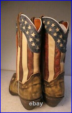 Dan Post Womans Boots USA 8.5 American Flag Stars And Stripes Laredo