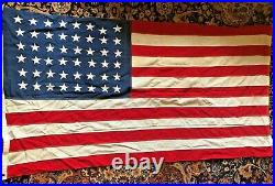 Defiance 48 Star U S American Flag 32 x 56 Sewn Vintage with Misaligned Star
