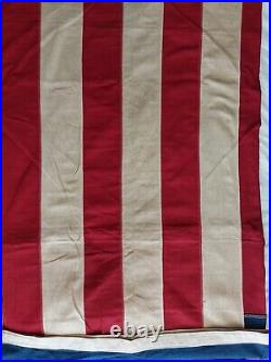 Defiance Bunting 48 Star U S American Flag 86 x 53 Sewn Stars Stripes Vtg WWll