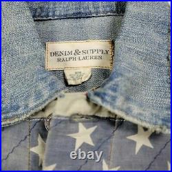 Denim & Supply Ralph Lauren American Flag Distressed Men's Jacket Sz. M