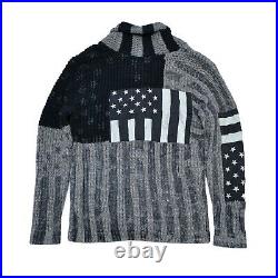 Denim & Supply Ralph Lauren American Flag USA Patchwork Mens Cardigan Sweater S