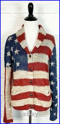 Denim & Supply Ralph Lauren American Flag womens Small S Sweater Cardigan NEW
