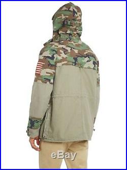 Denim Supply Ralph Lauren Men American Flag Military USA Army Camo Field Jacket