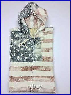 Denim & Supply Ralph Lauren Men American USA Flag Full Zip Hoodie Sweatshirt M
