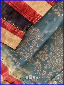 Denim & Supply Ralph Lauren Mens American Flag USA Bandana Shirt LARGE L