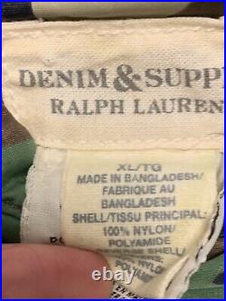Denim & Supply Ralph Lauren Polo Reversible Camo / U. S. Flag Down Puffer Vest XL