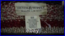Denim & Supply Ralph Lauren USA Flag Patchwork Fringe Cardigan XS/S $298