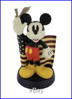 Disney Mickey Mouse Big Fig Figure Mickey Saluting American Flag With Eagle USA