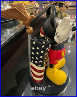 Disney Mickey Mouse Big Fig Figure Mickey With American Flag With Eagle USA 14