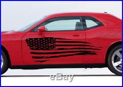 Distressed American Flag Graphic Decal -Side body Fits Jeep JKU USA D1