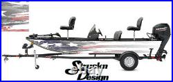 Distressed American Flag USA Fish Graphic Fishing Vinyl Decal Kit Boat Wrap Bass