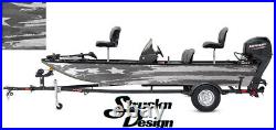 Distressed American Flag USA Graphic Fishing Vinyl Wrap Kit Decal Boat Bass Fish