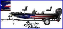 Distressed American Flag USA Graphic Wrap Kit Fishing Boat Bass Fish Decal Vinyl