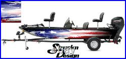 Distressed American Flag USA Graphic Wrap Kit Fishing Fish Boat Bass Decal Vinyl