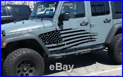Distressed Flag Graphic Decal Side body Fits any jeep wrangler American USA HS2