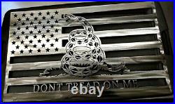 Don't Tread On Me 32 USA American Flag Steel Metal Sign Gadsden Rattlesnake