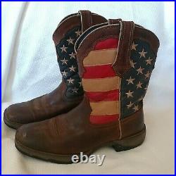 Durango Lady Rebel Cowgirl Boots American Flag Women's Size 10M Distressed EUC