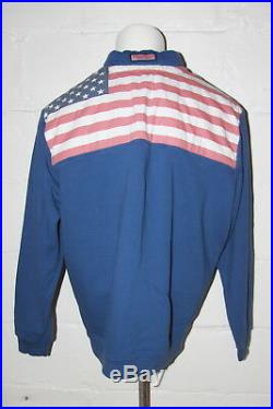 EUC Vineyard Vines USA American Flag Blue Half Zip Sweatshirt Sz XL