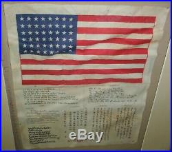 Estate Vintage Rare Original WWIl WWI Blood Chit Numbered USA American Flag &