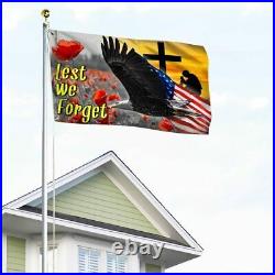 FLAGWIX American Flag-U. S. Veteran Grommet Flag Lest We Forget TTV345GF, 4x6 ft