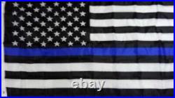 FLG991A Thin Blue Line US Flag American 3'x5' Brand New Poly Brass Grommets USA