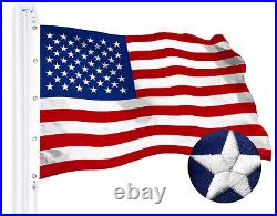 G128 2 Pack American USA Flag 10x15 Ft StormFlyer Embroidered 220GSM Spun Poly
