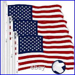 G128 3 Pack American USA Flag 10x19 Ft ToughWeave Series Embroidered 600D Poly