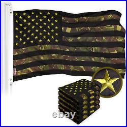 G128 5 Pack American USA Camouflage Flag 3x5 Ft Embroidered 420D Poly