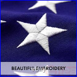 G128 American Flag 10x15 feet Heavy Duty Spun Polyester, Embroidered Stars