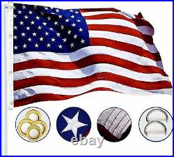 G128 American Flag 8x12 feet Heavy Duty Spun Polyester, Embroidered Stars