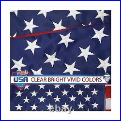 G128 American Flag Embroidered Stars Sewn Stripes Brass Grommets 10 x 15ft New
