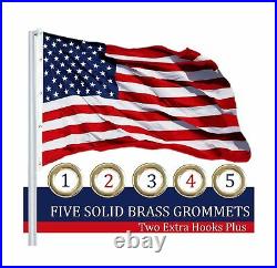 G128 American Flag Embroidered Stars Sewn Stripes Brass Grommets 10 x 15ft New