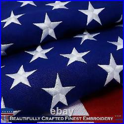 G128 American Flag US USA 10x15 ft Tough SPUN POLYESTER, Embroidered Stars