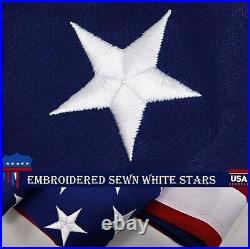 G128 American Flag US USA 10x15 ft Tough SPUN POLYESTER, Embroidered Stars