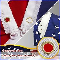 G128 American Flag US USA 5x8 ft Embroidered Stars, Sewn Stripes