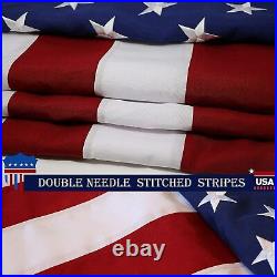 G128 American Flag US USA 8x12 ft Tough SPUN POLYESTER, Embroidered Stars