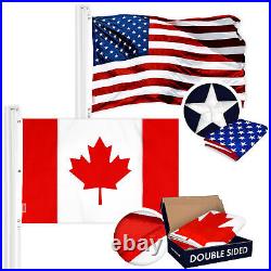G128 Combo Pack USA Flag Single Sided & Canadian Flag Double Sided 5x8 Ft