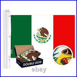 G128 Combo Pack USA Flag Single Sided & Mexico Mexican Flag Double Sided 5x8 Ft