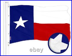 G128 Combo USA Flag & Texas State Flag Both 8x12 Ft Embroidered 300D Polyester