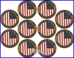 God Bless America, Bulk Pack of 10 Patriotic American Flag Military Soldiers