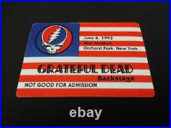 Grateful Dead Backstage Pass Buffalo New York 6/6/92 6/6/1992 USA American Flag