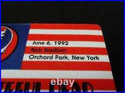 Grateful Dead Backstage Pass Buffalo New York 6/6/92 6/6/1992 USA American Flag