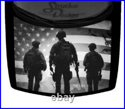 Grayscale American Flag USA Soldiers Truck Hood Wrap Vinyl Car Graphic Decal