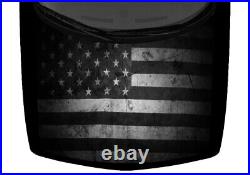 Grayscale Grunge Black USA American Flag Hood Wrap Vinyl Car Truck Graphic Decal