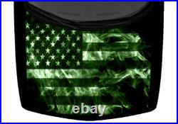 Green Grunge American USA Flag Smoke Truck Hood Wrap Vinyl Car Decal Graphic