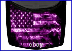Grunge American USA Flag Violet Smoke Truck Hood Wrap Vinyl Car Decal Graphic